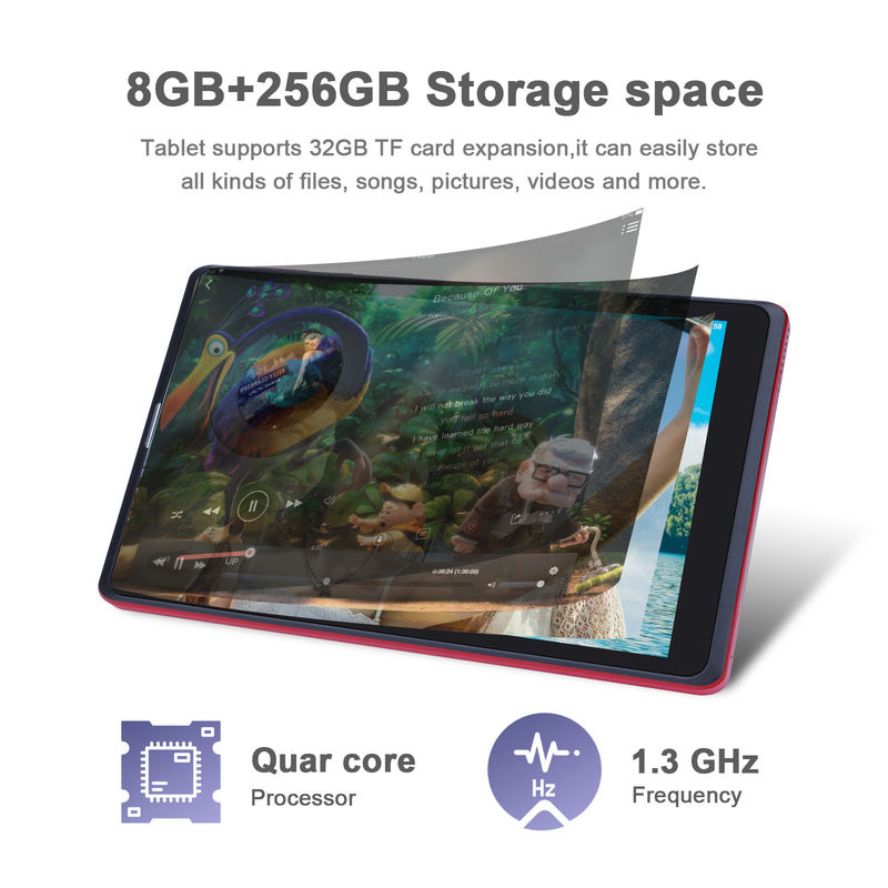 सी आइडिया एंड्रॉयड 8 इंच टैबलेट पीसी 256GB बड़ी क्षमता स्टोरेज 5MP+8MP कैमरे 8000mAh बैटरी लाइफ रीडिंग CM835 लाल