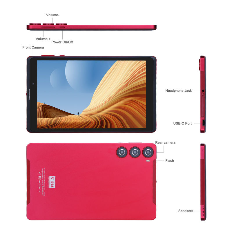 सी आइडिया एंड्रॉयड 8 इंच टैबलेट पीसी 256GB बड़ी क्षमता स्टोरेज 5MP+8MP कैमरे 8000mAh बैटरी लाइफ रीडिंग CM835 लाल