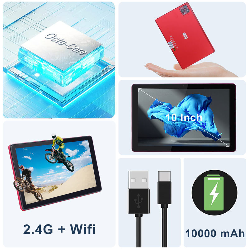 सी आइडिया 10 इंच एंड्रॉयड 12 टैबलेट 8GB रैम 256GB रोम मॉडल CM8000PLUS लाल