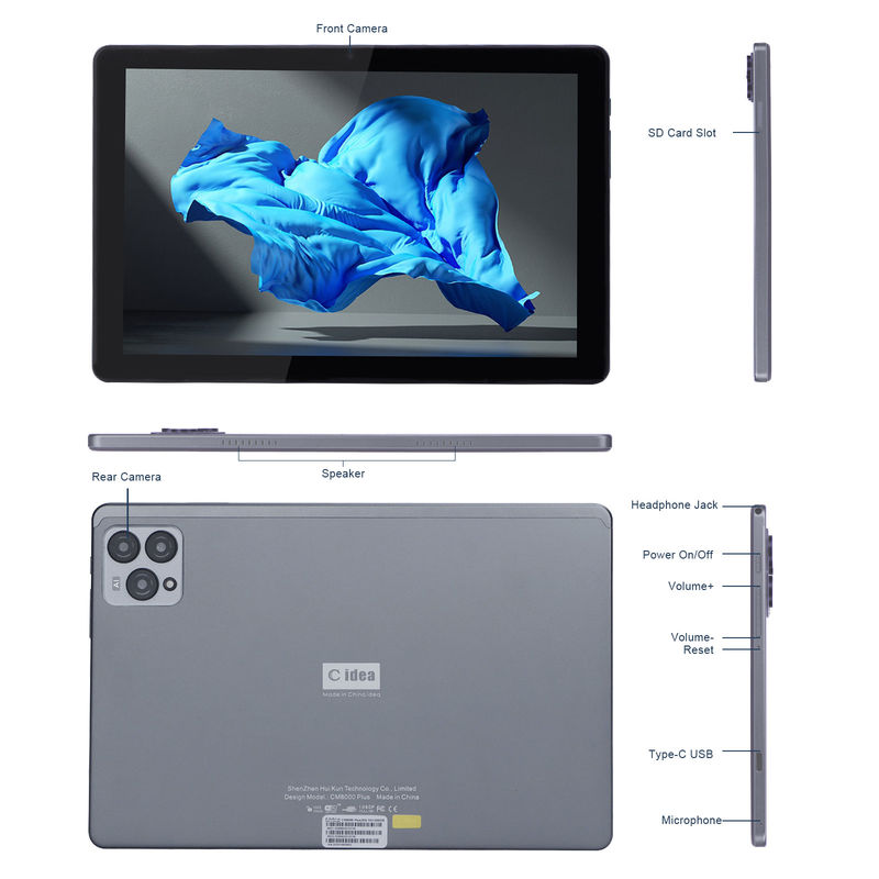 सी आइडिया 10 इंच एंड्रॉयड 12 टैबलेट 8GB रैम 256GB रोम मॉडल CM8000PLUS ग्रे