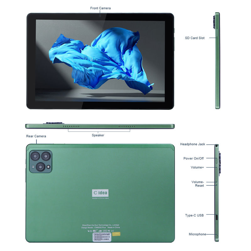 सी आइडिया 10 इंच एंड्रॉयड 12 टैबलेट 8GB रैम 256GB रोम मॉडल CM8000PLUS ग्रीन