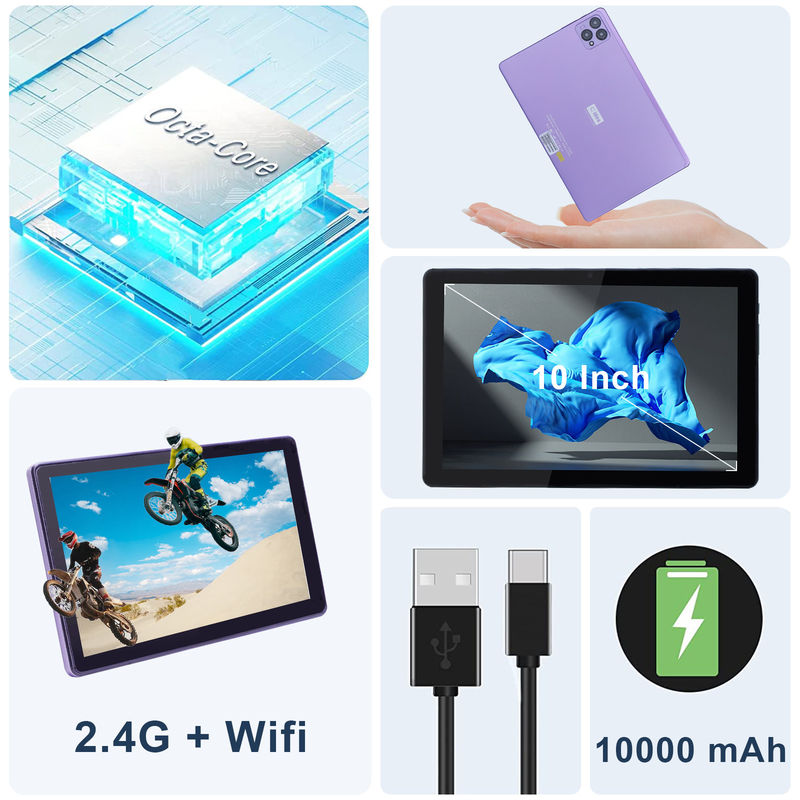 सी आइडिया 10 इंच एंड्रॉयड 12 टैबलेट 8GB रैम 256GB रोम मॉडल CM8000PLUS बैंगनी