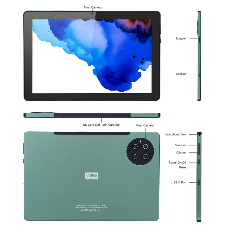 सी आइडिया 9.7 इंच एंड्रॉयड 12 टैबलेट 8GB रैम 512GB रोम मॉडल CM7800 ग्रीन
