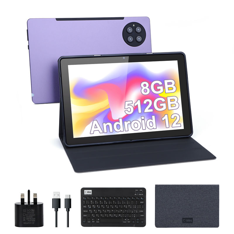 सी आइडिया 9.7 इंच एंड्रॉयड 12 टैबलेट 8GB रैम 512GB रोम मॉडल CM7800 बैंगनी