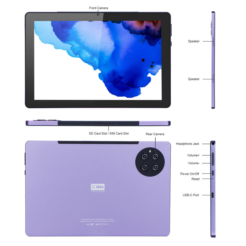 सी आइडिया 9.7 इंच एंड्रॉयड 12 टैबलेट 8GB रैम 512GB रोम मॉडल CM7800 बैंगनी