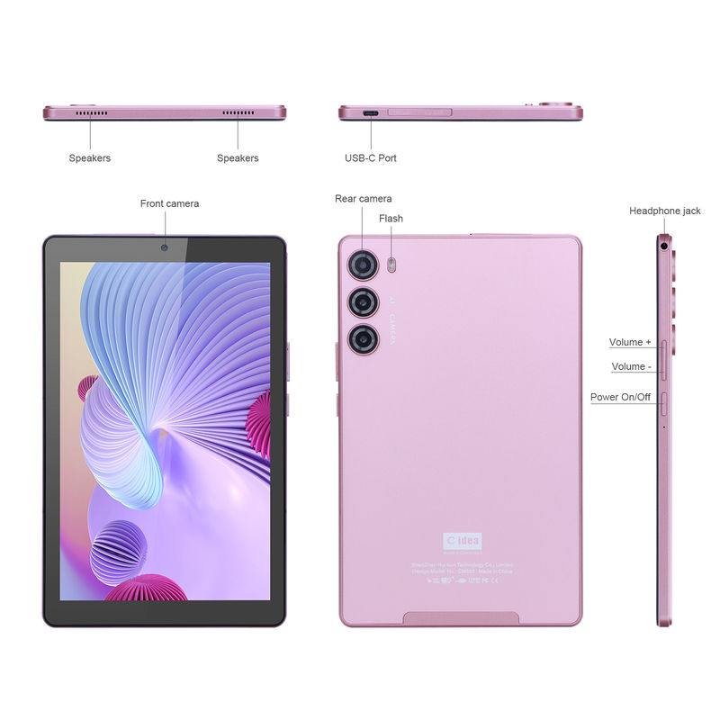 C विचार 9 इंच टैबलेट पीसी वाईफाई 2.4G/5G 800x1280 IPS स्क्रीन एंड्रॉयड टैबलेट फोन कॉल समर्थन दोहरी कैमरा के साथ ((गुलाबी)