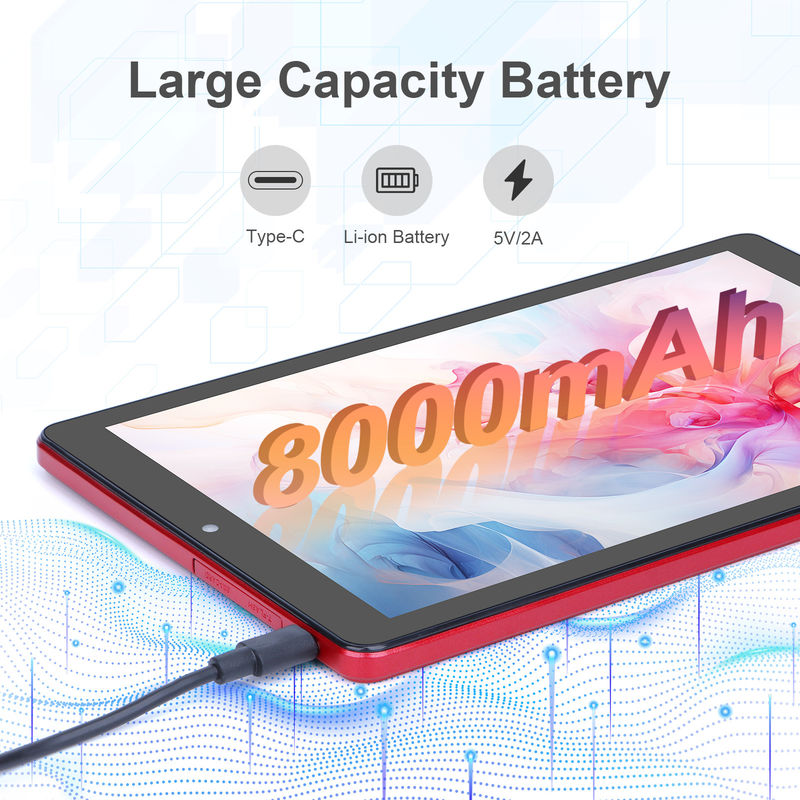 सी आइडिया 9 इंच टैबलेट पीसी वाईफ़ाई 2.4G/5G 800x1280 IPS स्क्रीन एंड्रॉयड टैबलेट फोन कॉल समर्थन दोहरी कैमरा के साथ ((लाल)