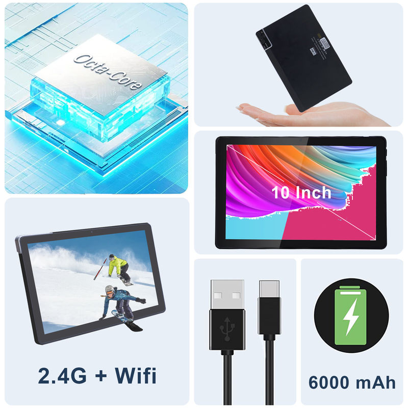 सी आइडिया 800x1280 IPS 10 इंच टैबलेट पीसी केस के साथ 256GB ROM क्वाड कोर डुअल 5MP+8MP कैमरा HD IPS डिस्प्ले CM7000 ब्लैक