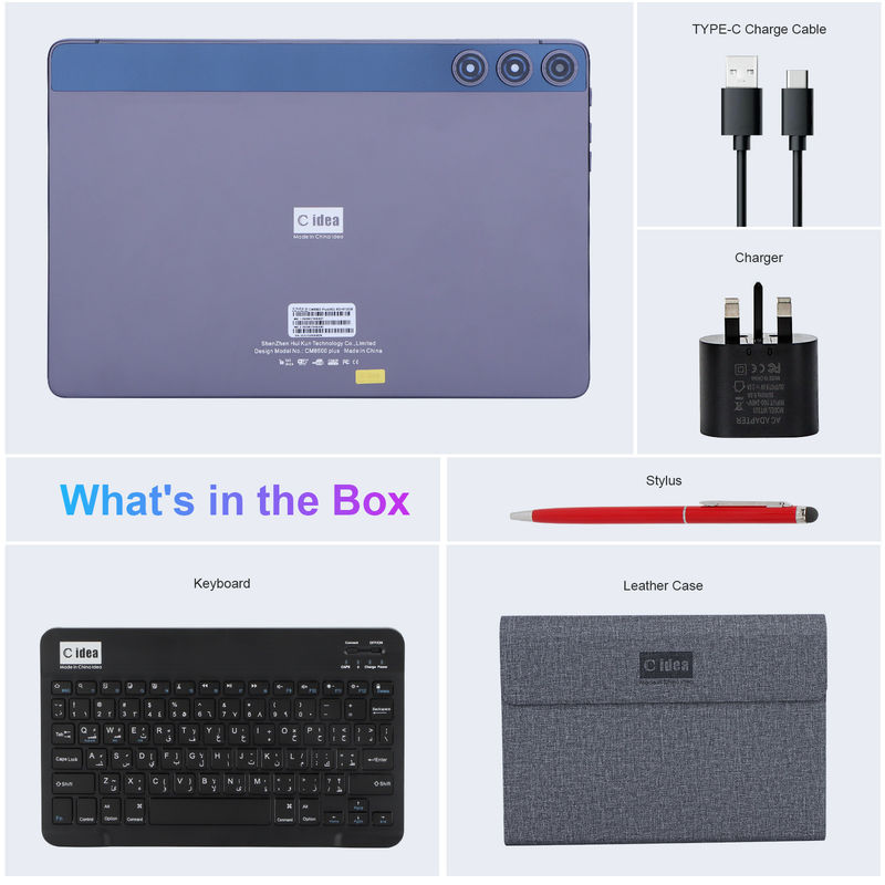 सी आइडिया सिम सपोर्ट 8GB रैम 512GB 10 इंच टैबलेट पीसी के साथ कीबोर्ड छात्रों के लिए CM8500