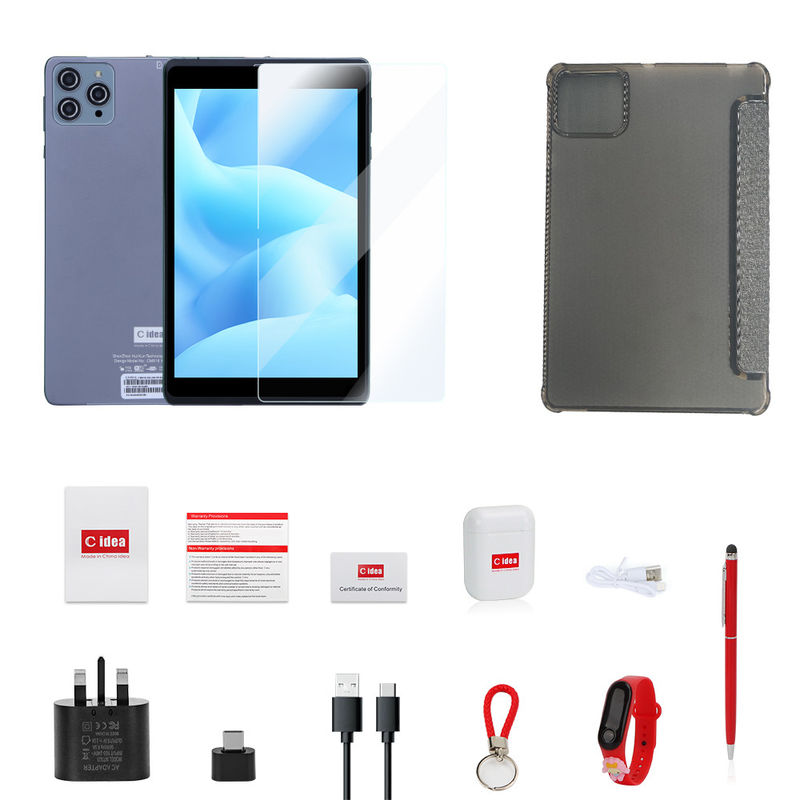 सी आइडिया एंड्रॉयड टैबलेट पीसी ड्यूल कैमरा 8 इंच 1280x800 IPS HD डिस्प्ले एंड्रॉयड 12 टैबलेट छात्र के लिए CM818-ग्रे