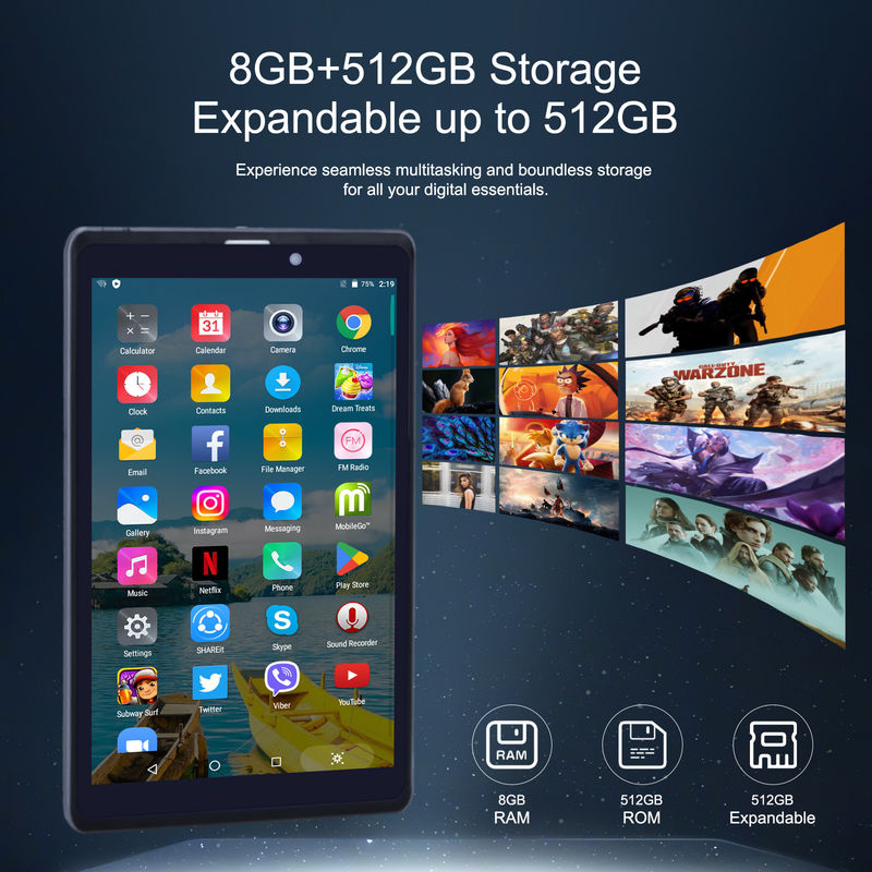 सी आइडिया एंड्रॉयड टैबलेट पीसी ड्यूल कैमरा 8 इंच 1280x800 IPS HD डिस्प्ले एंड्रॉयड 12 टैबलेट छात्र के लिए CM818-ग्रे
