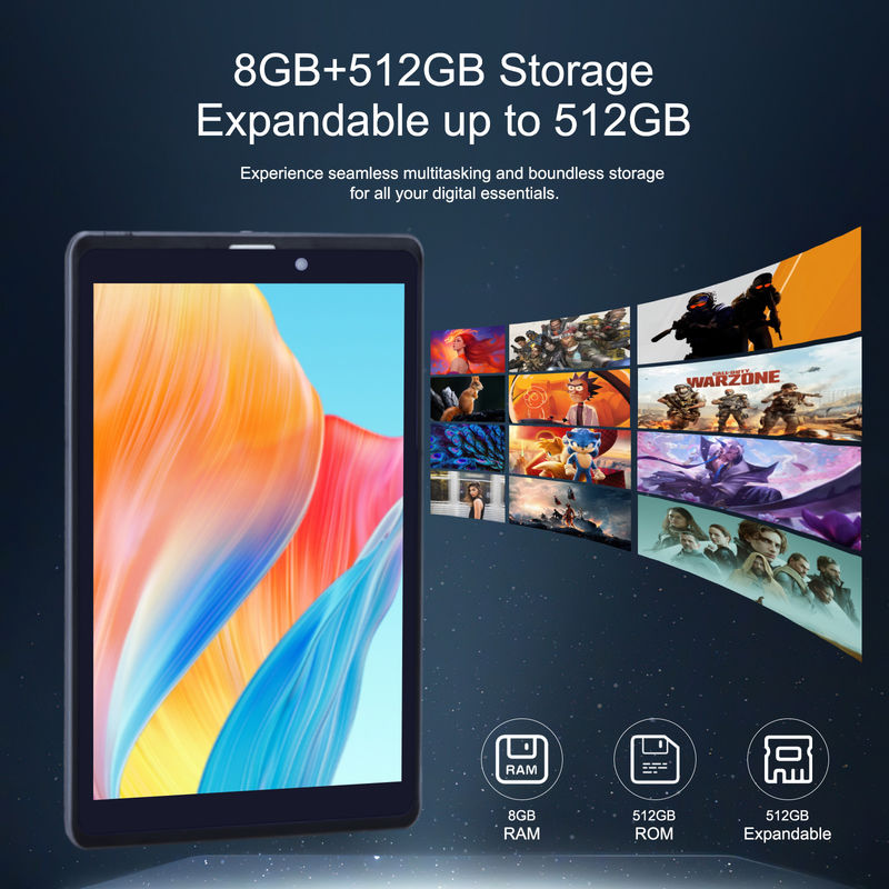 सी आइडिया एंड्रॉयड टैबलेट पीसी डुअल कैमरा 8 इंच 1280x800 IPS HD डिस्प्ले एंड्रॉयड 12 टैबलेट किशोरों के लिए CM818-ग्रे