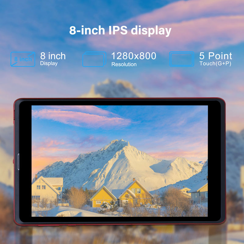सी आइडिया 8 इंच एंड्रॉयड 12 टैबलेट 8 जीबी रैम 512 जीबी रोम 8000mAh बैटरी 5+8MP छात्र के लिए कैमरा सिम समर्थन के साथ CM818-लाल