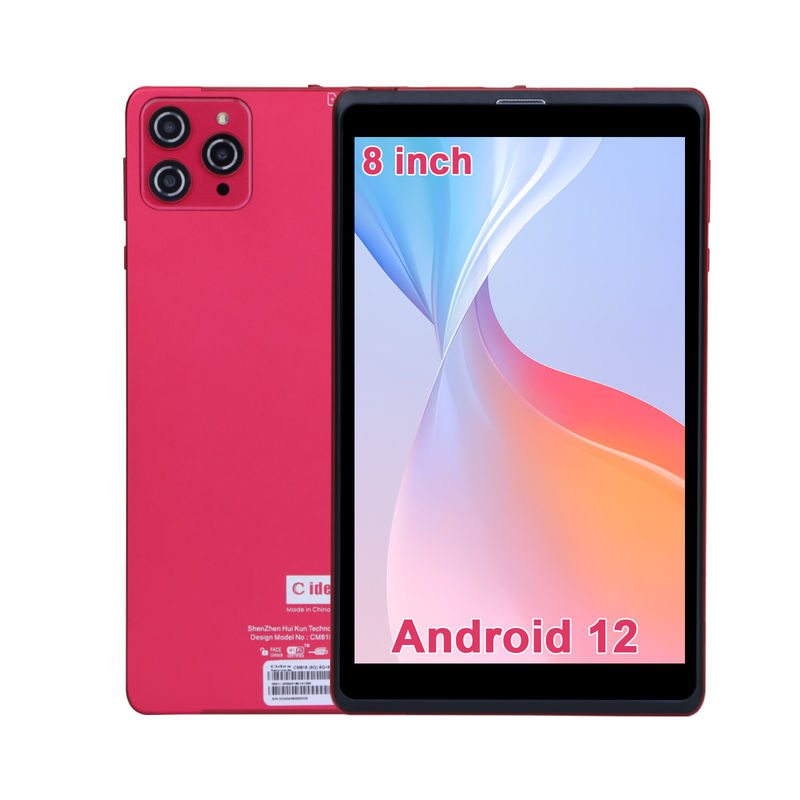 सी आइडिया 8 इंच एंड्रॉयड 12 टैबलेट 8 जीबी रैम 512 जीबी रोम 8000mAh बैटरी 5+8MP छात्र के लिए कैमरा सिम समर्थन के साथ CM818-लाल