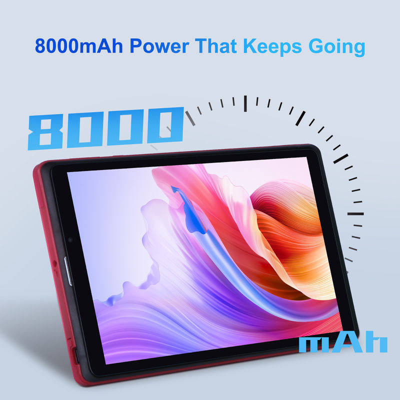 सी आइडिया 8 इंच एंड्रॉयड 12 टैबलेट 8 जीबी रैम 512 जीबी रोम 8000mAh बैटरी 5+8MP छात्र के लिए कैमरा सिम समर्थन के साथ CM818-लाल