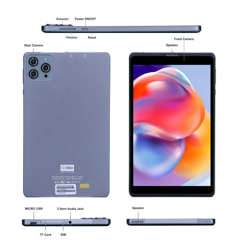 सी आइडिया एंड्रॉयड टैबलेट पीसी ड्यूल कैमरा 8 इंच 1280x800 IPS HD डिस्प्ले एंड्रॉयड 12 टैबलेट छात्र के लिए CM818-ग्रे
