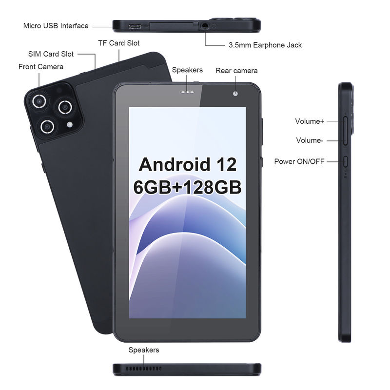 सी आइडिया एंड्रॉयड टैबलेट्स 6+128GB क्वाड कोर 7 इंच टैबलेट पीसी छात्र के लिए CM515(ब्लैक)