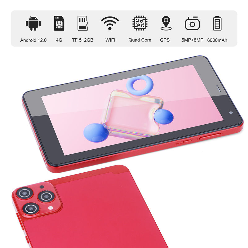 सी आइडिया 7 इंच छोटे टैबलेट क्वाड कोर वाईफाई 5G एंड्रॉयड टैबलेट पीसी शिक्षा के लिए CM515(लाल)