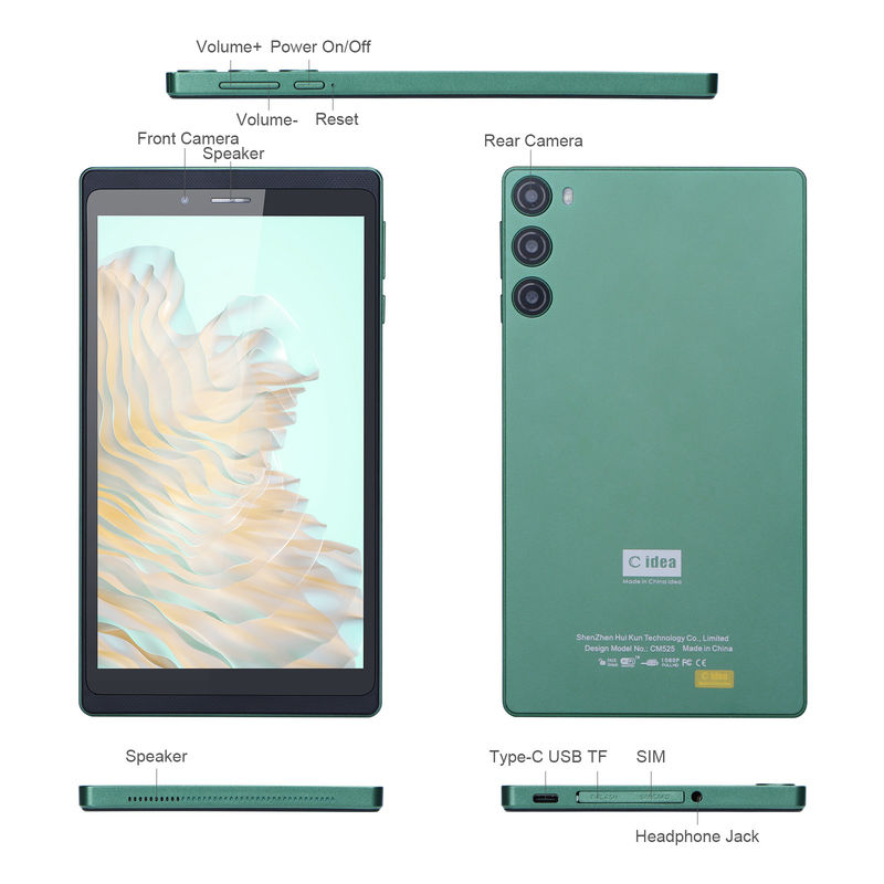 सी आइडिया 7 इंच 6GB+128GB IPS स्क्रीन 5MP+8MP एंड्रॉयड टैबलेट पीसी CM525 ग्रीन