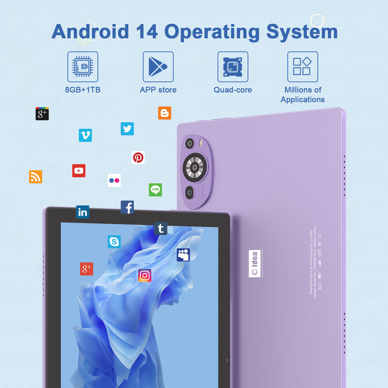 सी आइडिया 10 इंच 512GB एंड्रॉयड 14 शैक्षिक टैबलेट सिम के साथ छात्रों के लिए CM8200 प्लस बैंगनी
