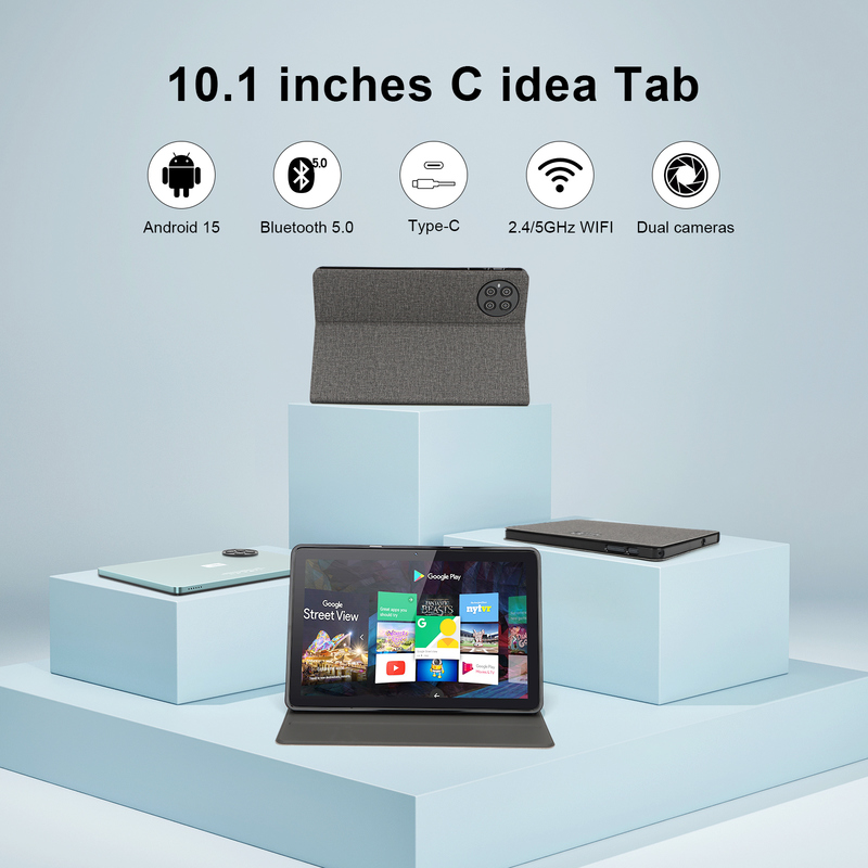 सी आइडिया 10.1 इंच टैबलेट MTK CPU वाईफाई एंड्रॉइड टैबलेट 2 सिम सपोर्ट के साथ CM8800plus नीला