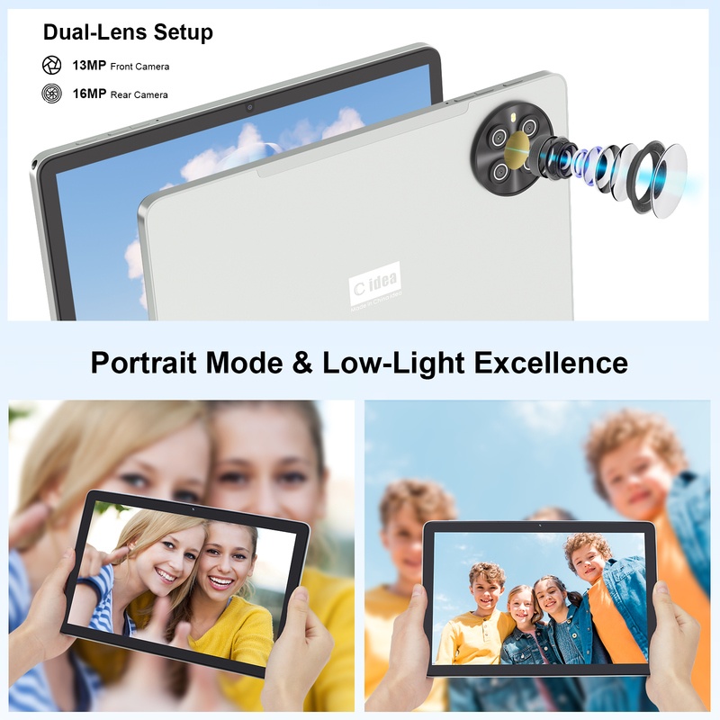 सी आइडिया 10.1 इंच सिम टैबलेट वाईफाई एंड्रॉइड टैबलेट स्टाइलस पेन के साथ CM8800plus सिल्वर