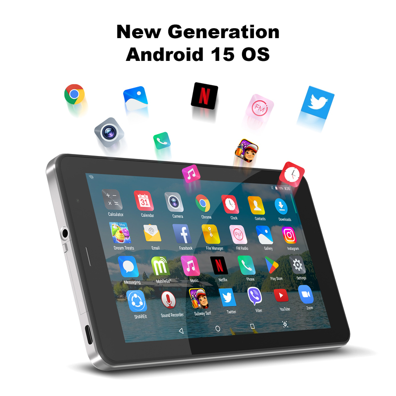 C आइडिया 7 इंच वाईफाई टैबलेट केस के साथ 8+256GB स्टोरेज क्वाड कोर प्रोसेसर 600x1024 IPS टचस्क्रीन CM516 सिल्वर