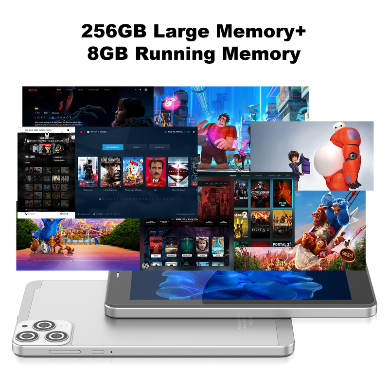 C आइडिया 7 इंच वाईफाई टैबलेट केस के साथ 8+256GB स्टोरेज क्वाड कोर प्रोसेसर 600x1024 IPS टचस्क्रीन CM516 सिल्वर