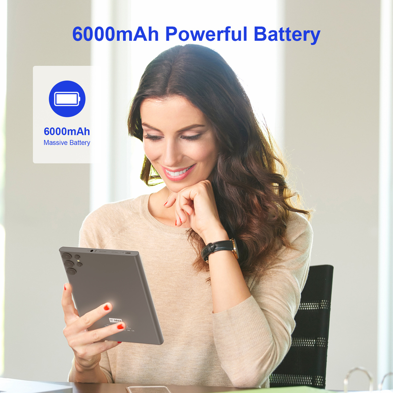 सी आइडिया 7 इंच वाईफाई टैबलेट के साथ केस 8+256GB स्टोरेज क्वाड कोर प्रोसेसर 600x1024 आईपीएस टचस्क्रीन सीएम524 ग्रे