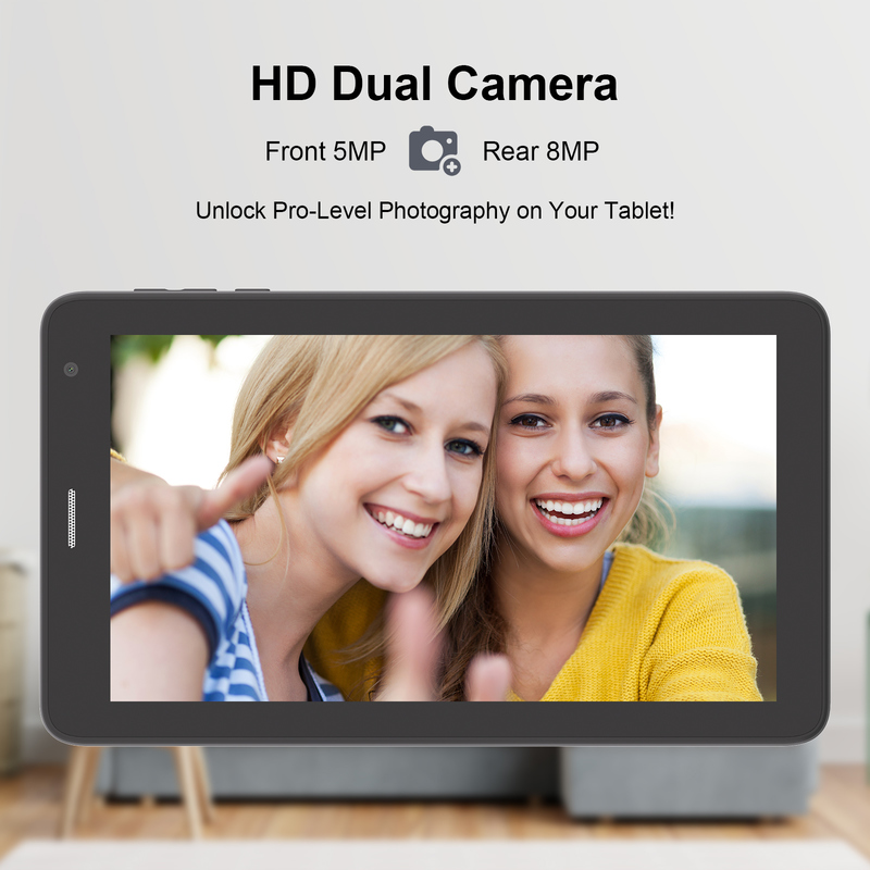 C आइडिया 7 इंच वाईफाई टैबलेट केस के साथ 8+256GB स्टोरेज क्वाड कोर प्रोसेसर 600x1024 IPS टचस्क्रीन CM528 काला