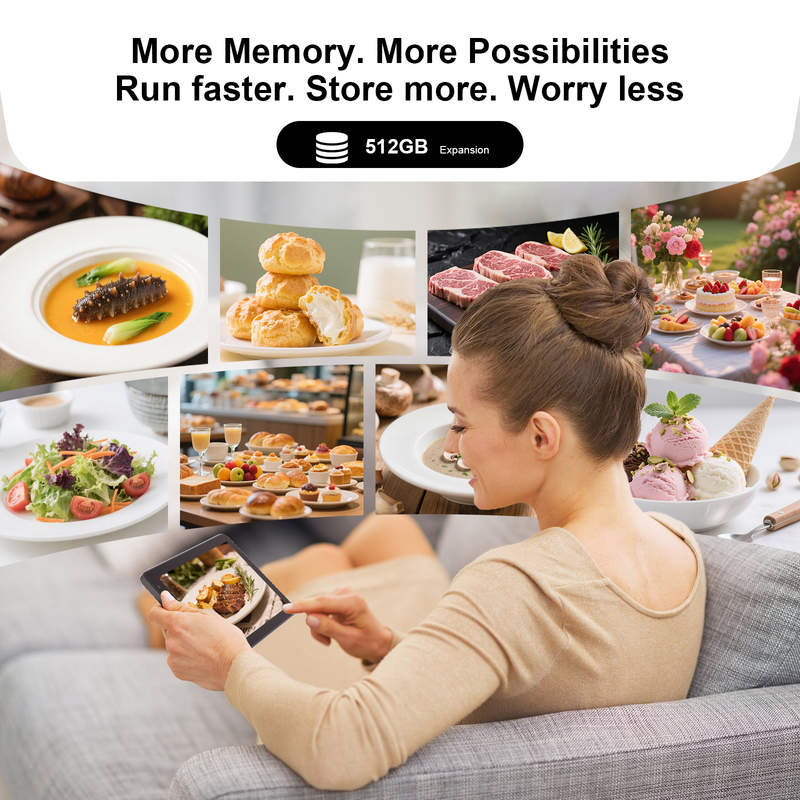 C आइडिया 7 इंच वाईफाई टैबलेट केस के साथ 8+256GB स्टोरेज क्वाड कोर प्रोसेसर 600x1024 IPS टचस्क्रीन CM528 काला