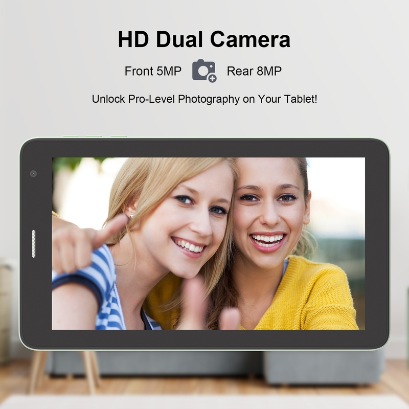 सी आइडिया 7 इंच वाईफाई टैबलेट के साथ केस 8+256GB स्टोरेज क्वाड कोर प्रोसेसर 600x1024 आईपीएस टचस्क्रीन सीएम528 ग्रीन