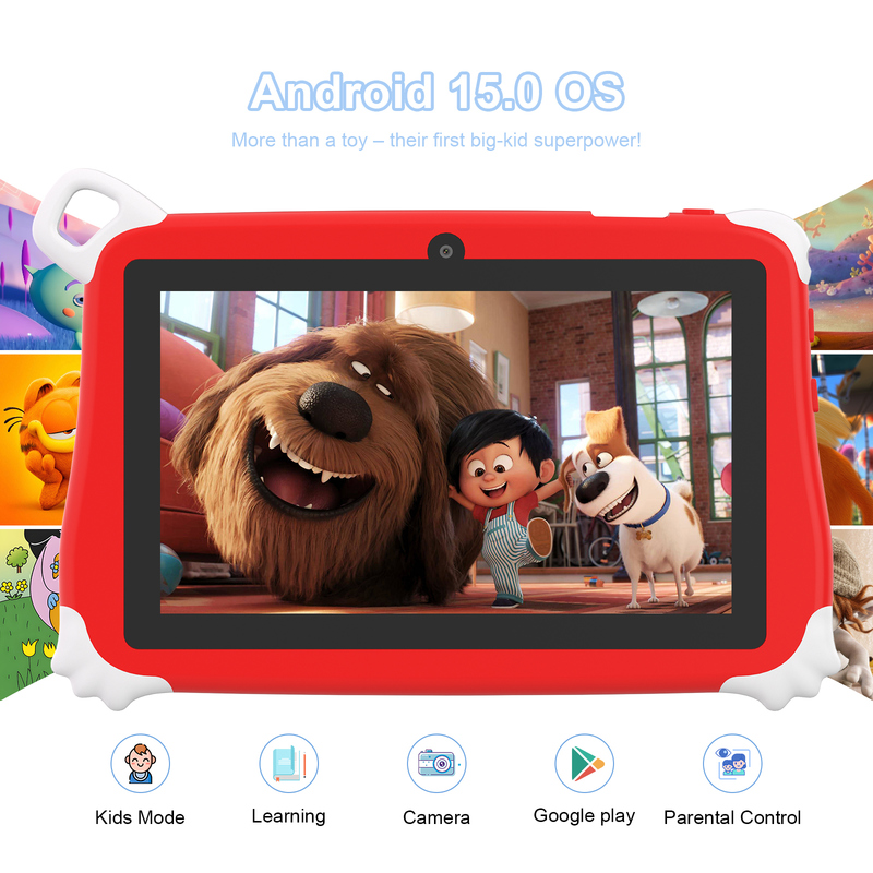 सी आइडिया एंड्रॉइड 15 किड्स टैबलेट 8+256GB एजुकेशनल टैबलेट किडस्पैड फ्रेंडली ऐप CM86 लाल