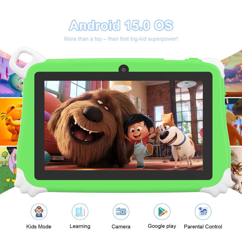 सी आइडिया एंड्रॉयड 15 किड्स टैबलेट 8+256GB शैक्षिक टैबलेट किड्सपैड फ्रेंडली एपीपी के साथ CM86 हरा