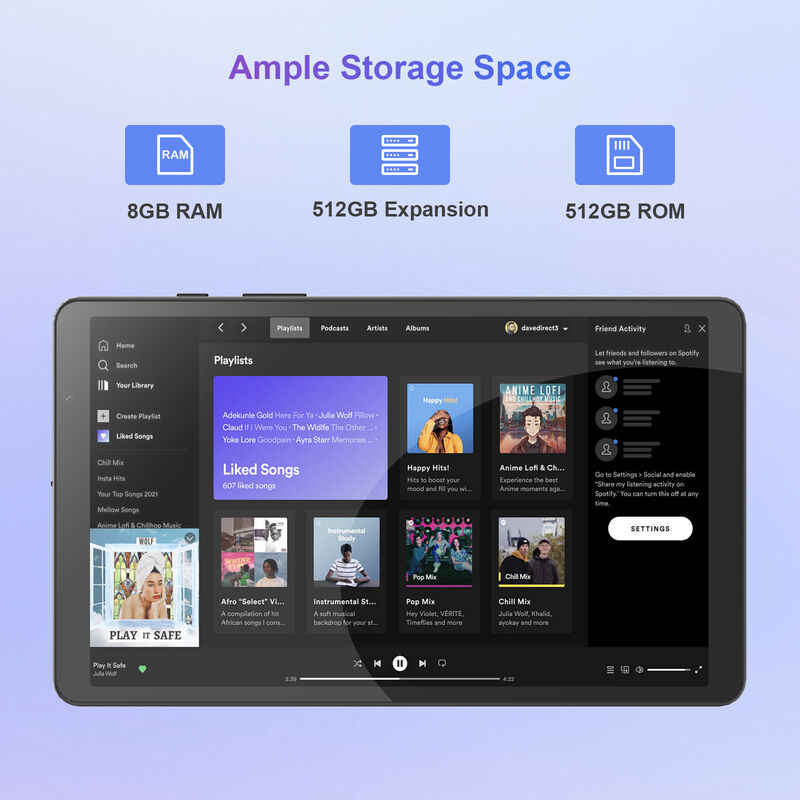 सी आइडिया 8 इंच स्मार्ट टैबलेट पीसी कीबोर्ड के साथ 8GB रैम+512 रोम 800*1340 आईपीएस इंकेल टचस्क्रीन डिस्प्ले ब्लैक सीएम866
